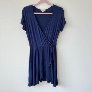 ROLLA COSTER Blue Wraparound Dress Womens L Y2K Coverup Spring Break